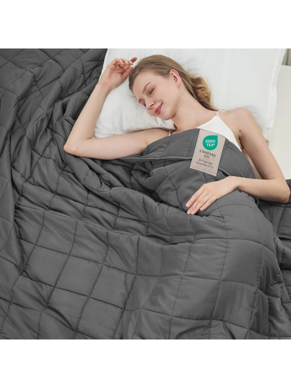 Cooling Weighted Blanket 12lbs Twin Size 48"x72" - Breathable Heavy Soft Sleep